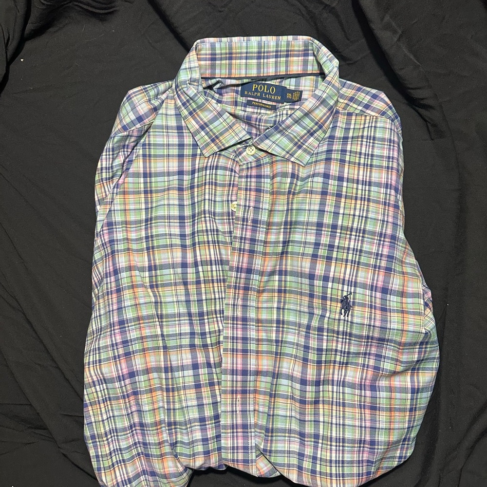 Polo by Ralph Lauren Men's Plaid Shirt - Blue, Green, Yellow